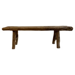 Vintage Natural Elm Wood Bench or Coffee Table