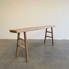 Vintage Natural Elm Wood Console Table