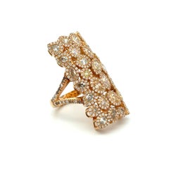 Vintage Natural Fancy Color Multi Diamond Gold Statement JANA Dome Ring