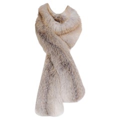 Used Natural Fox Fur Extra Long Boa Style Stole Wrap