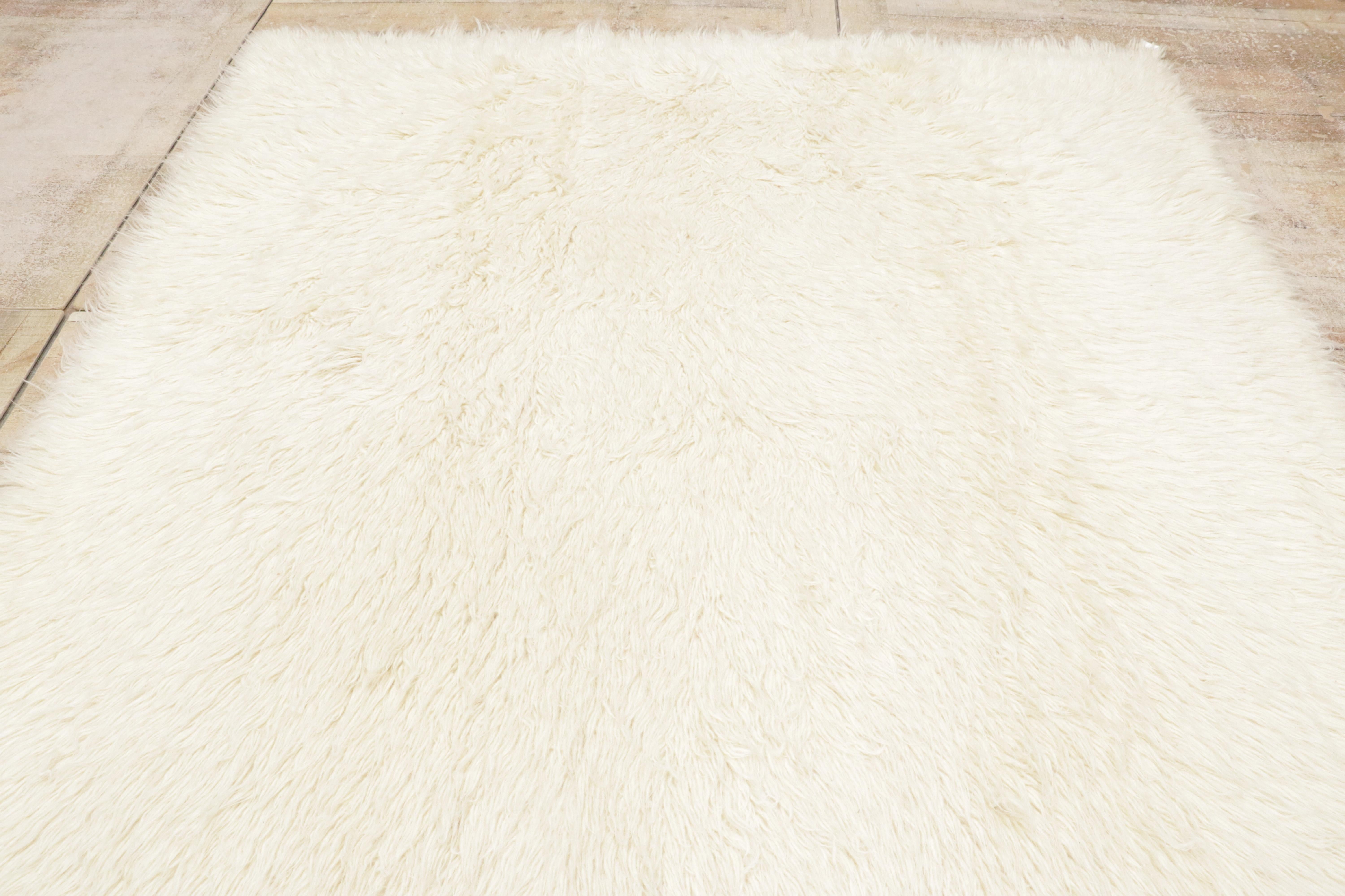 Alfombra Flokati Griega Natural de 1960 con Estilo Moderno Orgánico en venta 6
