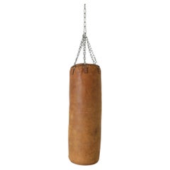 Saco de boxeo vintage de cuero natural