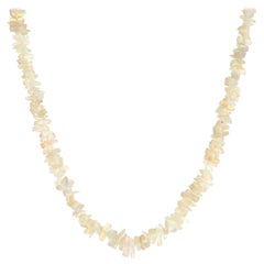 Vintage Natural Opal Necklace 14 Karat Yellow Gold Clasp Freeform Rough Cut Bead
