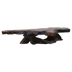 Couchtisch aus natürlichem rotem Holz im Nakashima-Stil, Vintage, um 1970