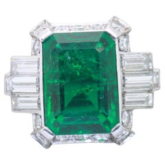 4CT Natural Emerald and Diamond Engagement Ring Emerald Wedding Ring 