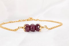 Vintage Natural Ruby Briolette Doppel-Armband in 18k Gelbgold