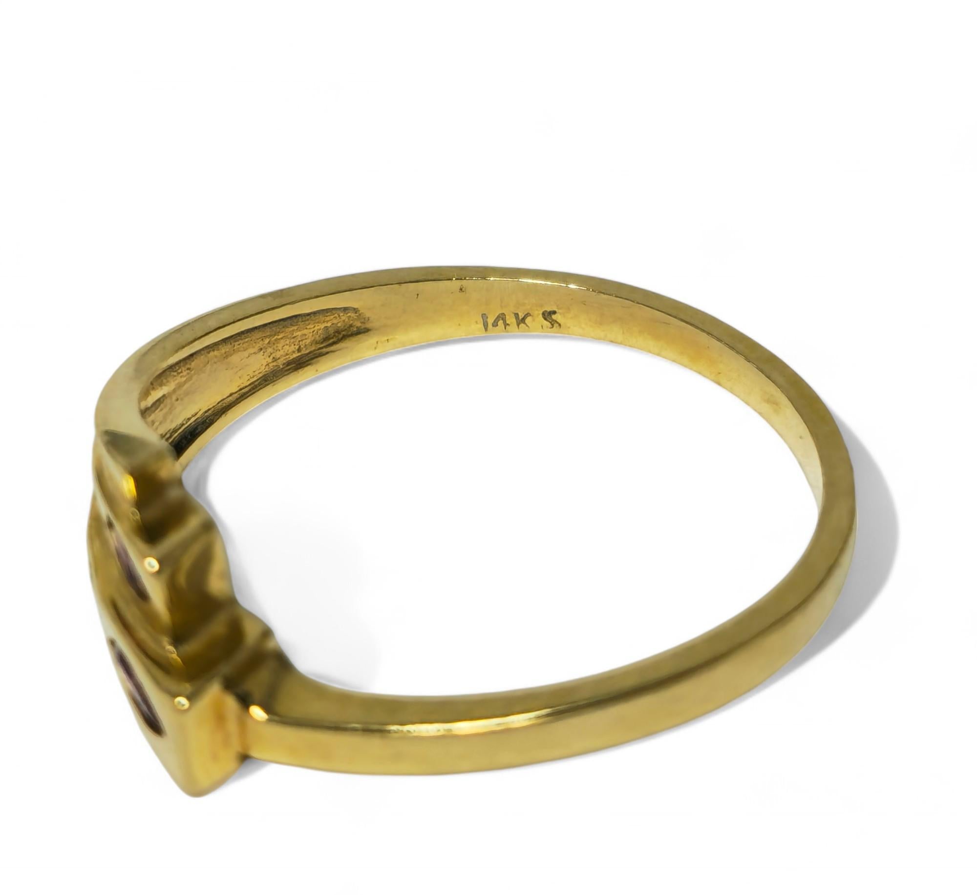 Anillo vintage de oro de 14k con rubí natural y diamantes Corte marquesa en venta