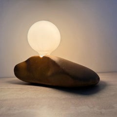 Vintage natural stone table lamp , 1970s