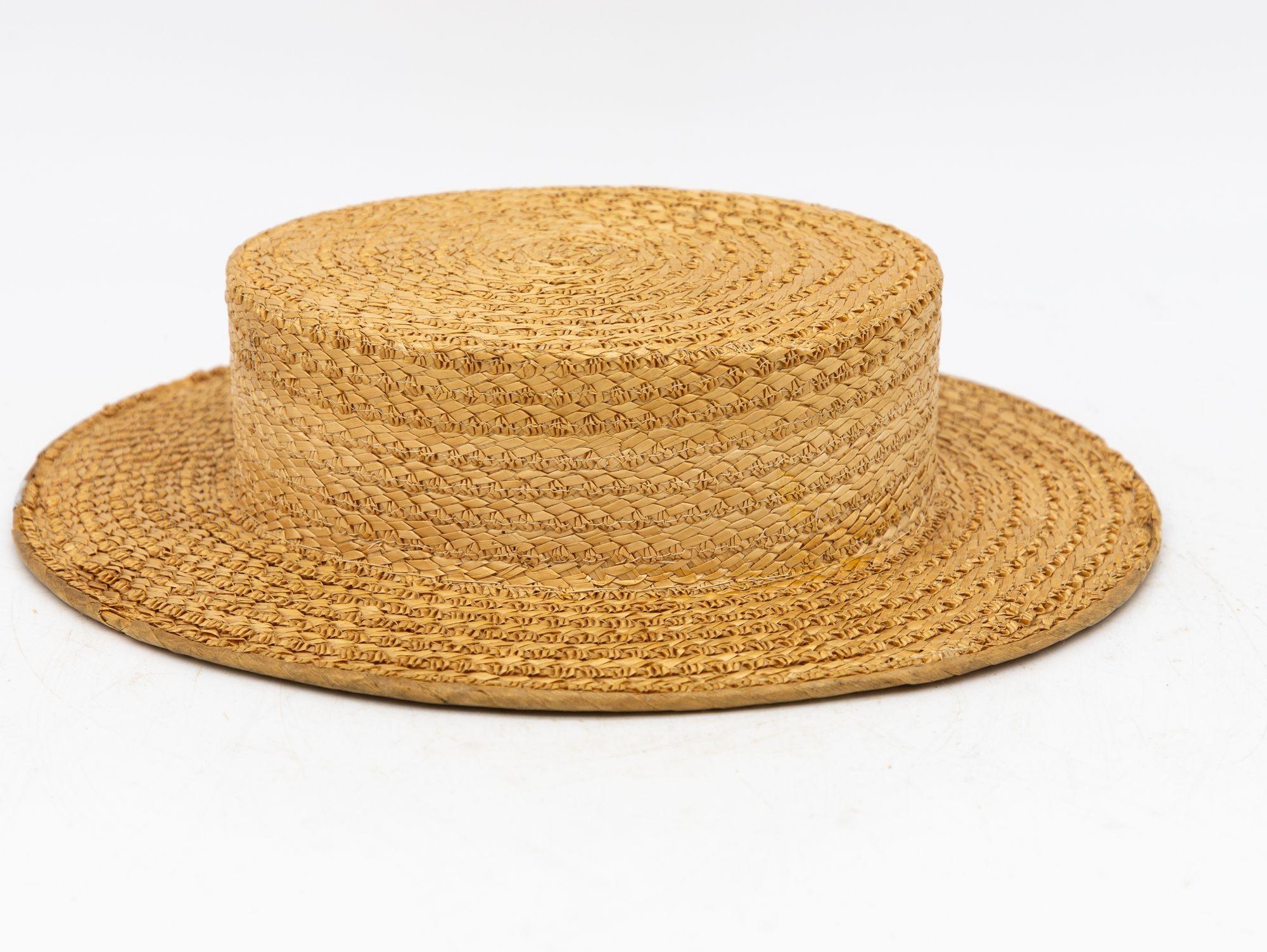 American Vintage Natural Straw Boater Hat, The Ridgemont Make, 1950s