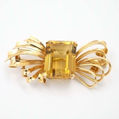 Vintage Natural Topaz Bow Brooch
