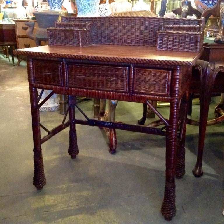 Vintage Natural Wicker Desk at 1stDibs antique wicker desk, vintage