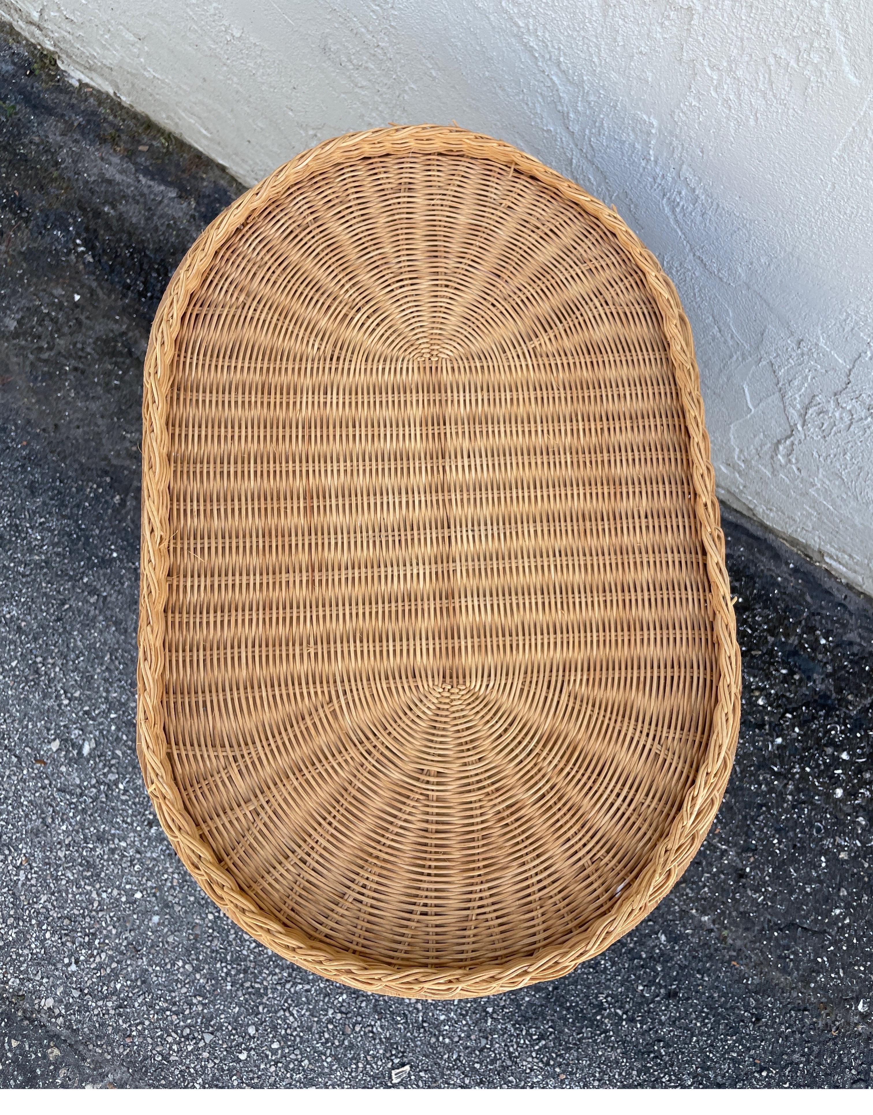 Vintage Natural Wicker Elephant Side Table 1