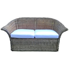 Retro Natural Wicker Sofa