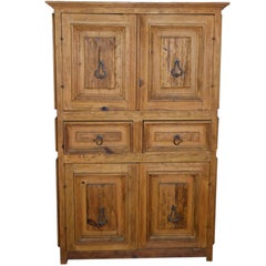Vintage Natural Wood Indonesian Armoire