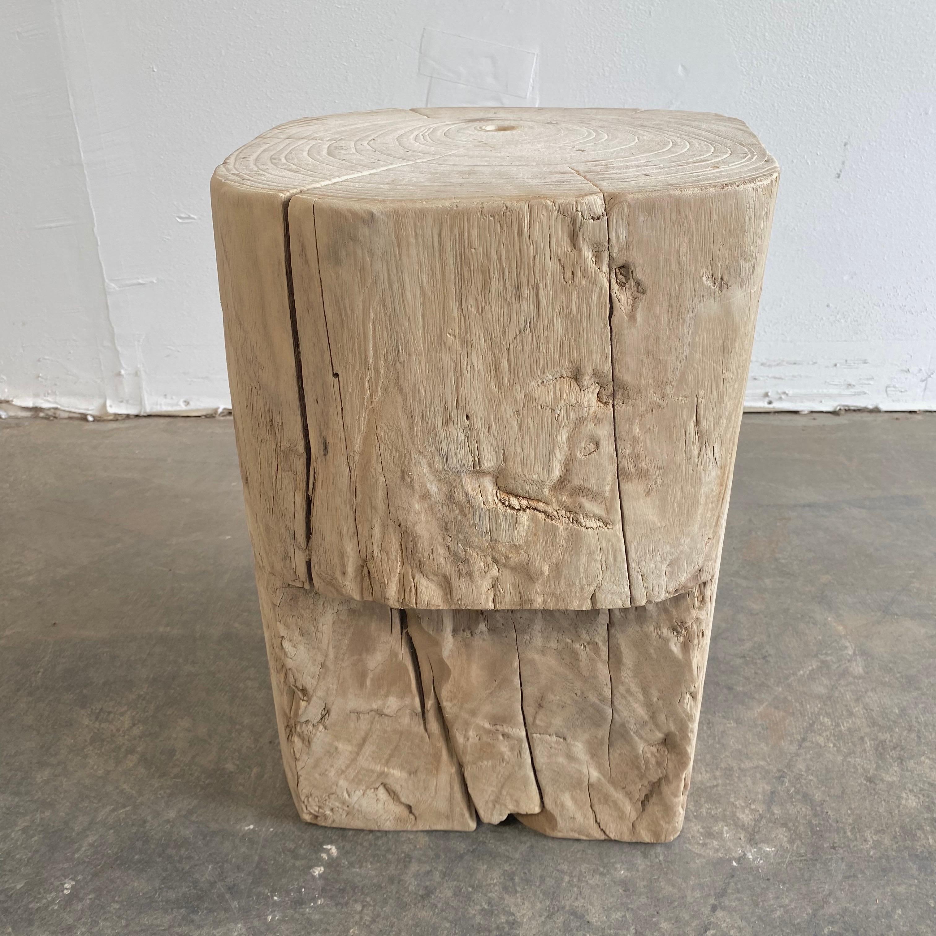 Vintage Natural Wood Stump side table
Size: 16