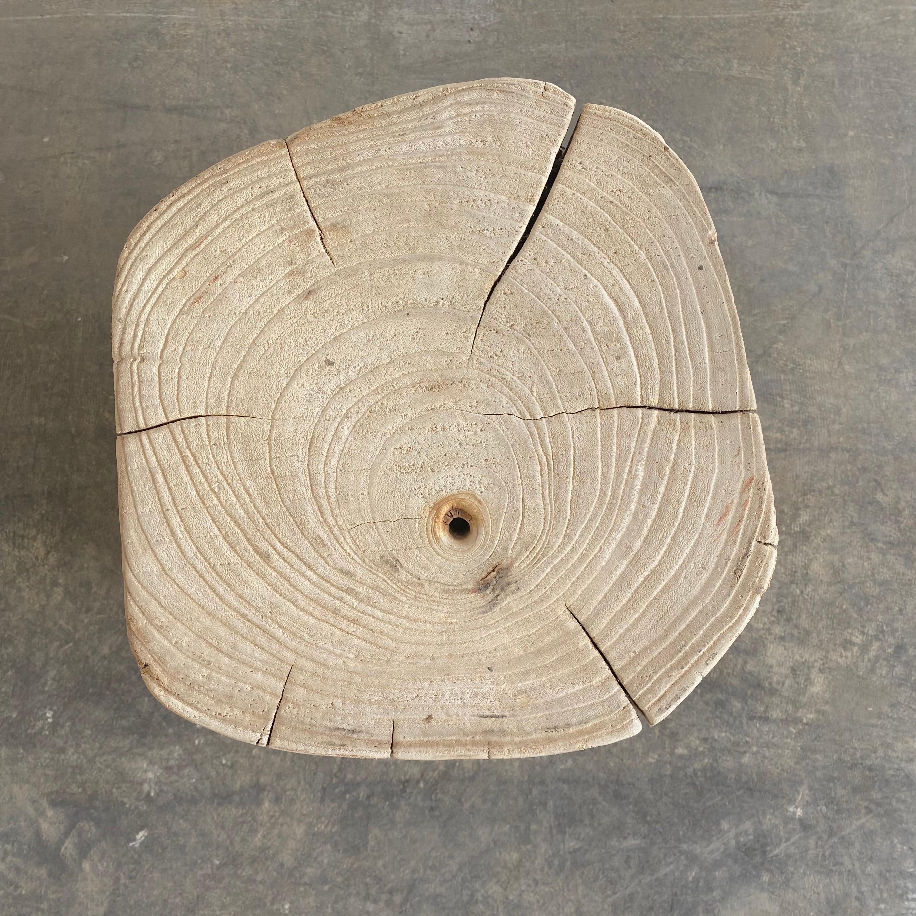 Elm Vintage Natural Wood Stump Side Table