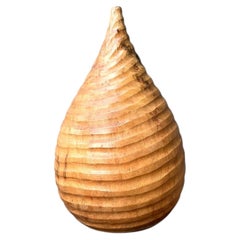 Vintage Natural Wood Teardrop Vase