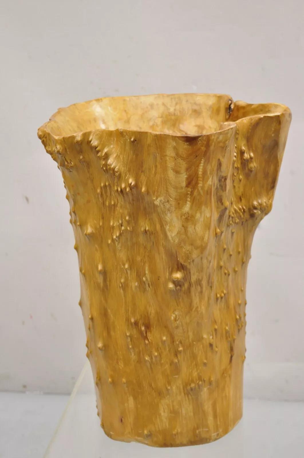 Papelera Vintage Naturalista Madera Wood Forma Libre Escultórica Moderna Papelera en Bueno estado para la venta en Philadelphia, PA