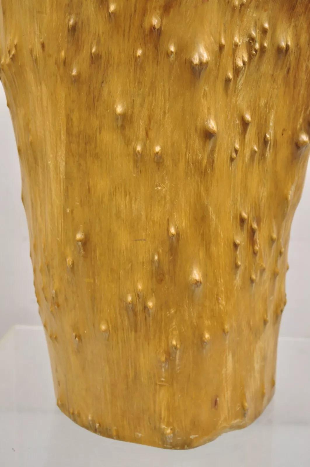 Papelera Vintage Naturalista Madera Wood Forma Libre Escultórica Moderna Papelera en venta 2