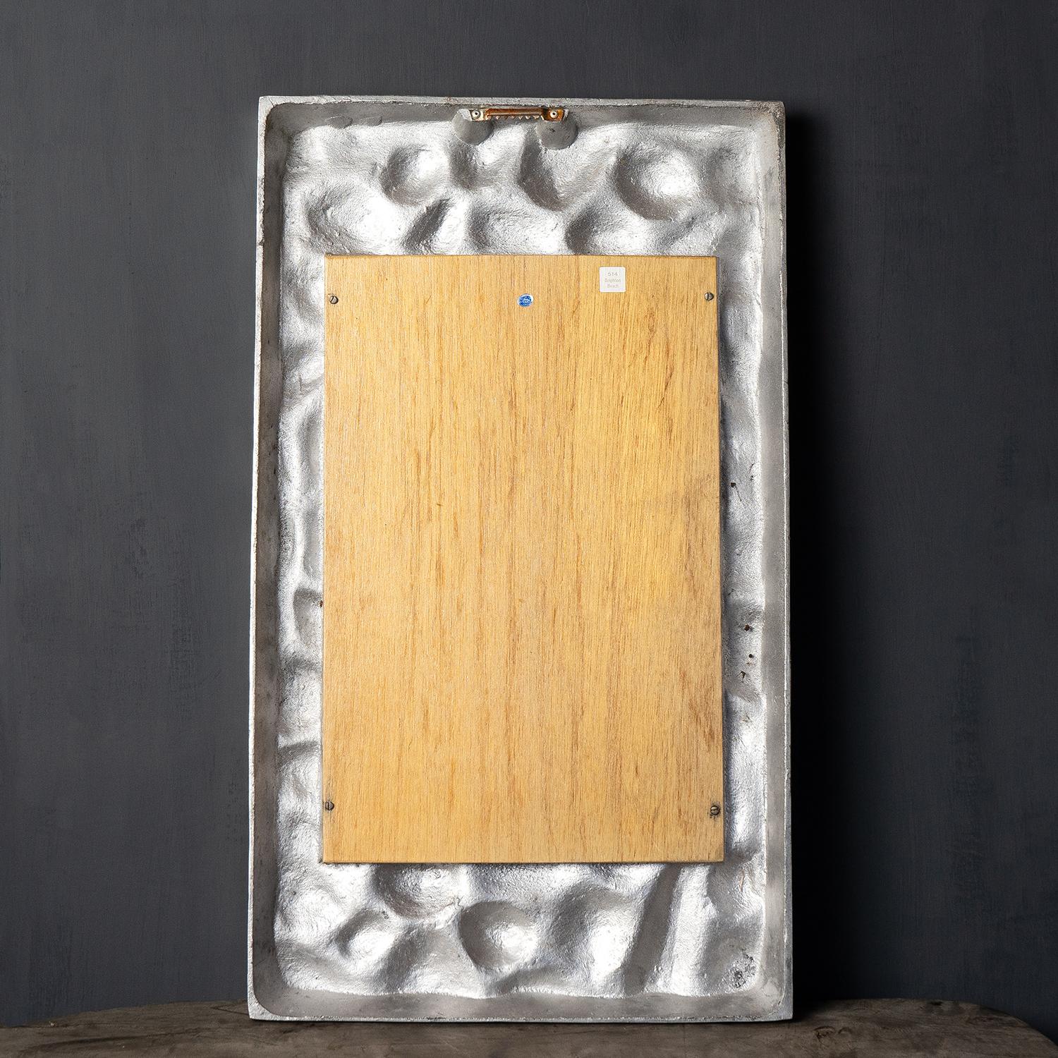 Vintage Naturalistic Cast Aluminium Pebble Wall Mirror, c. 1960s For Sale 3