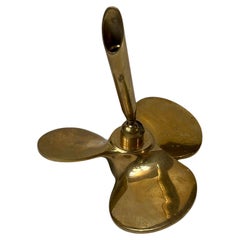 Vintage Nautical Brass Propeller Pen Holder, 1950s