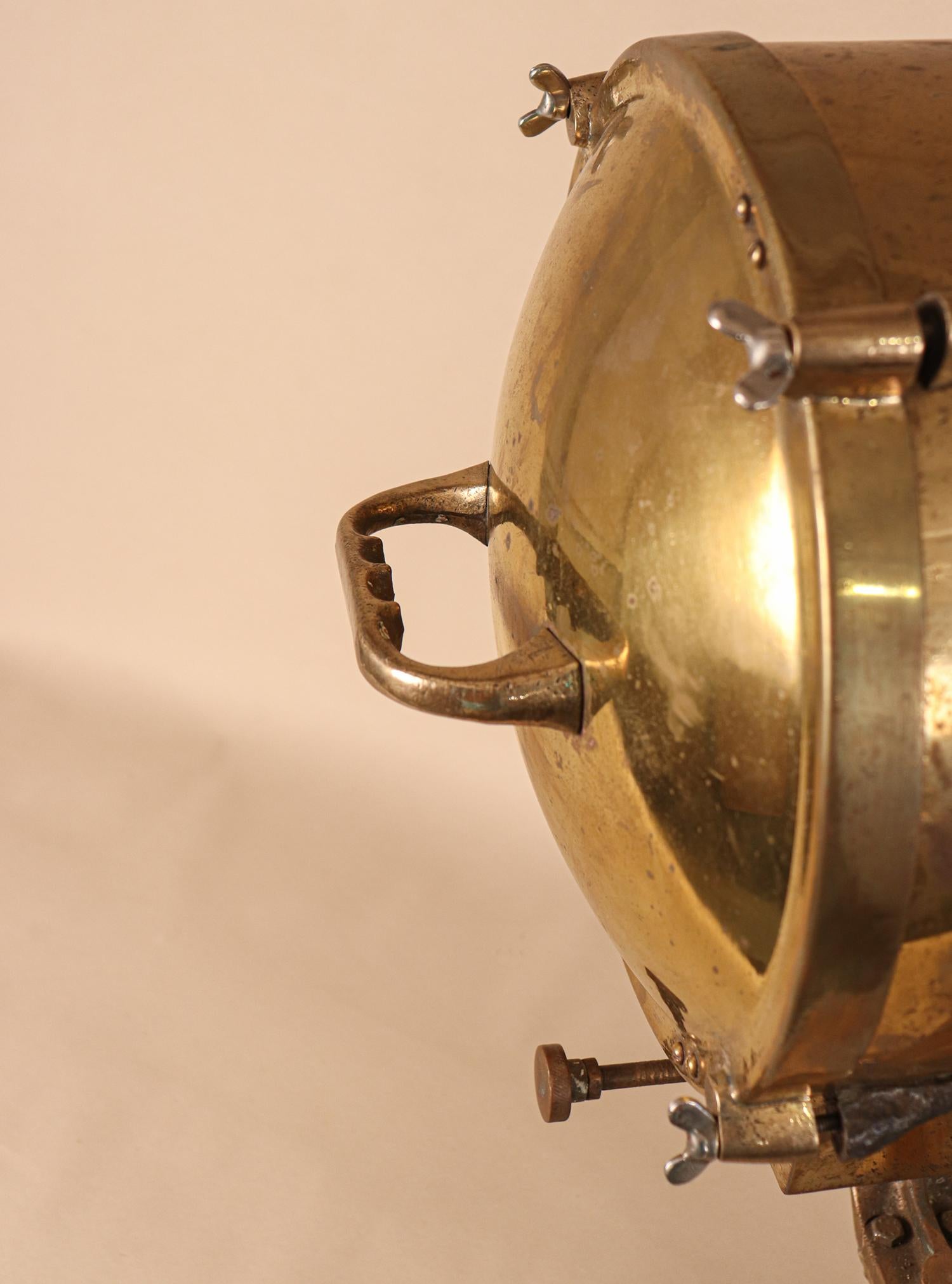 Vintage Nautical Brass Signal Lantern For Sale 3