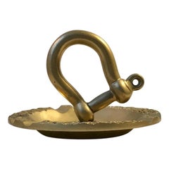 Cendrier à cigares nautique vintage en bronze, Scandinavie, années 1950