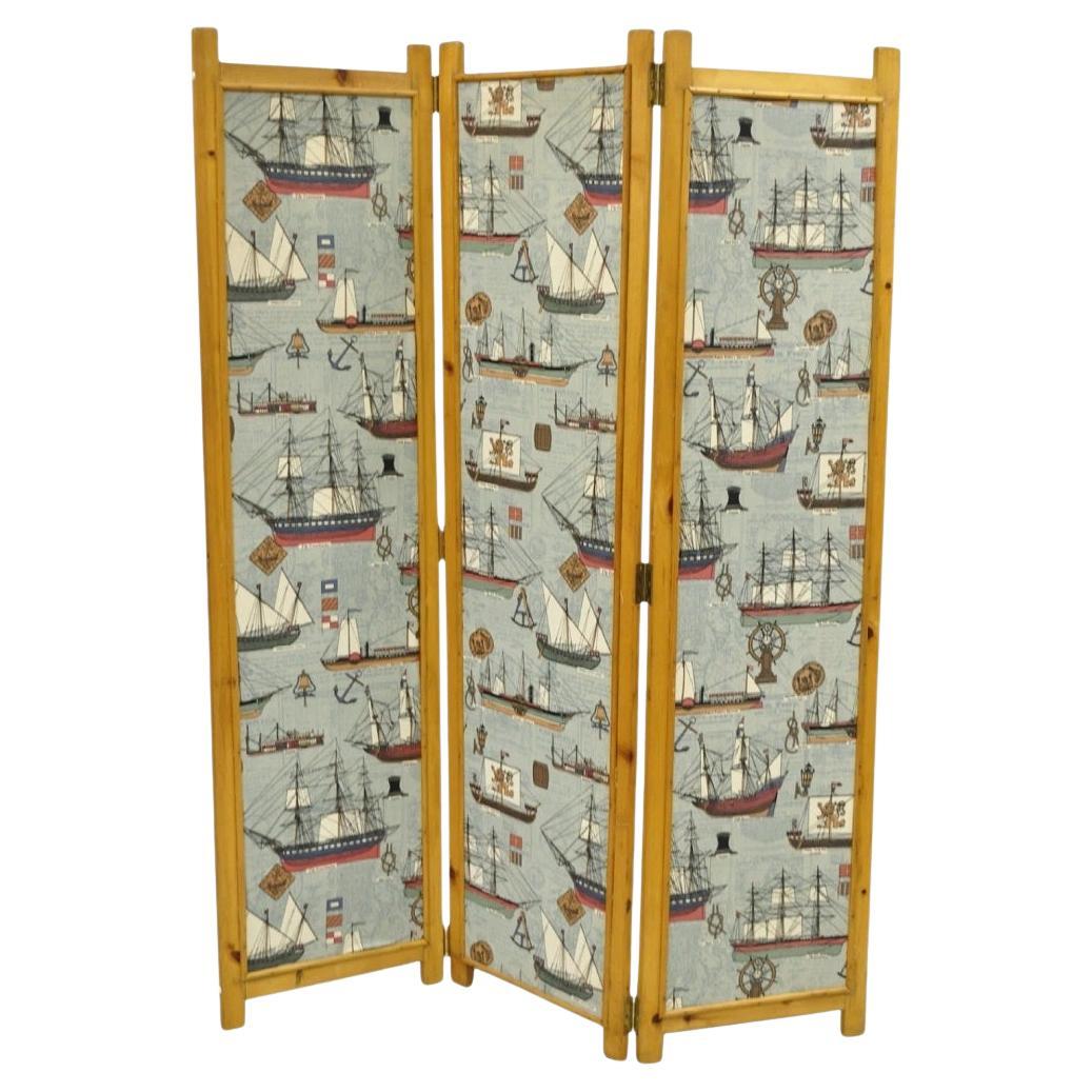 Vintage Nautical Custom Viking Clipper Ship Tela Separador de Habitaciones Biombo Vestidor