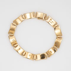 Vintage Nautical Flags Enamel Charm Bracelet 18k Yellow Gold Maritime Jewelry