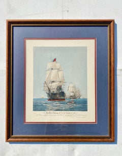 Nautisches Schiffsdruck der ersten Reise der „Siege“ im Vintage-Stil