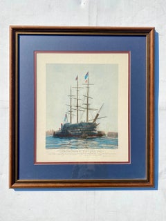 Vintage Nautical Ship Print of Last Journey of "Victory".