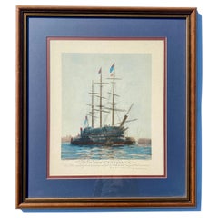 Vintage Nautical Ship Print of Last Journey of "Victory".