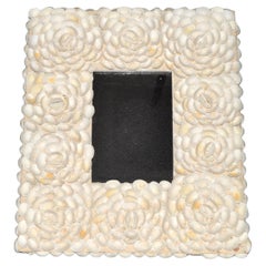 Vintage Nautical Large Seashell Photo Frame Art Handmade 14x12 Inches Boho Chic