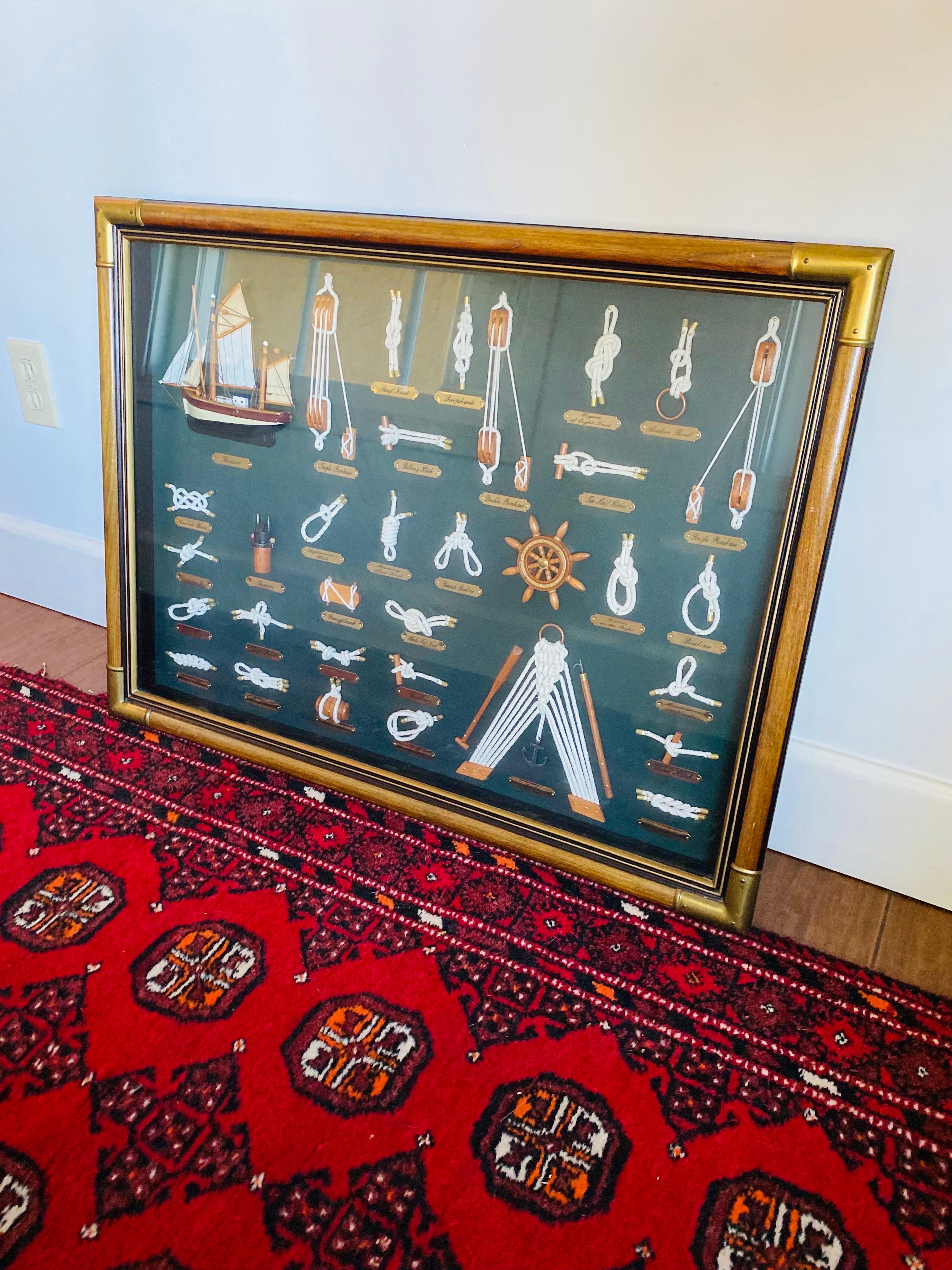 Vintage Nautical Marine 3D Framed Knot Display Shadow Box For Sale 2