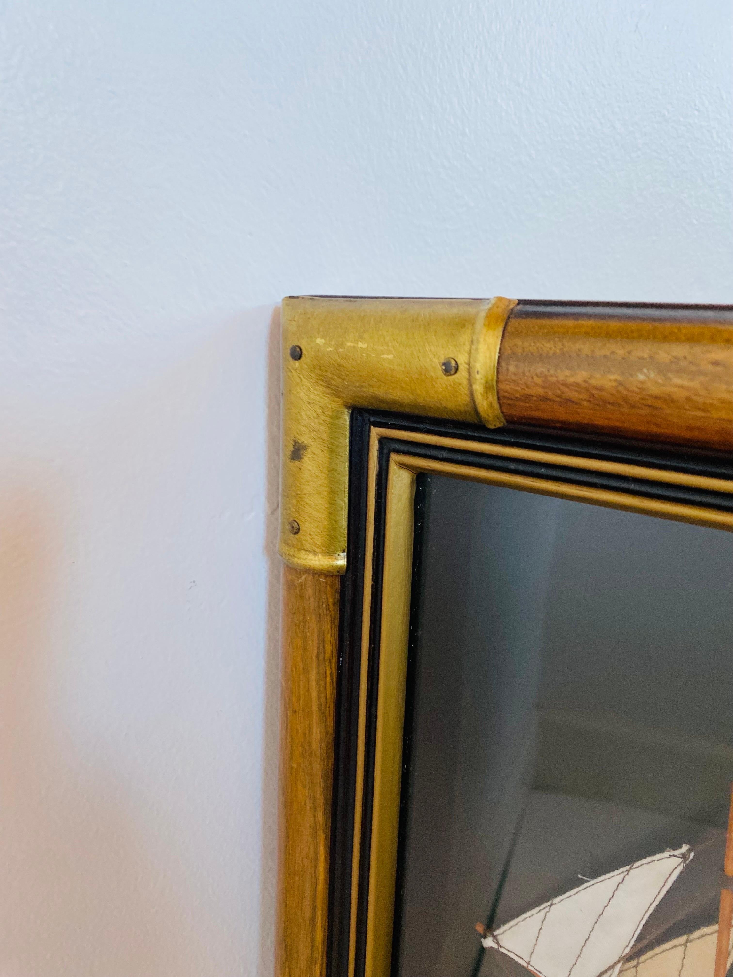 Vintage Nautical Marine 3D Framed Knot Display Shadow Box In Good Condition For Sale In San Diego, CA
