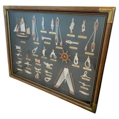 Vintage Nautische Marine 3D gerahmt Knoten Display Shadow Box