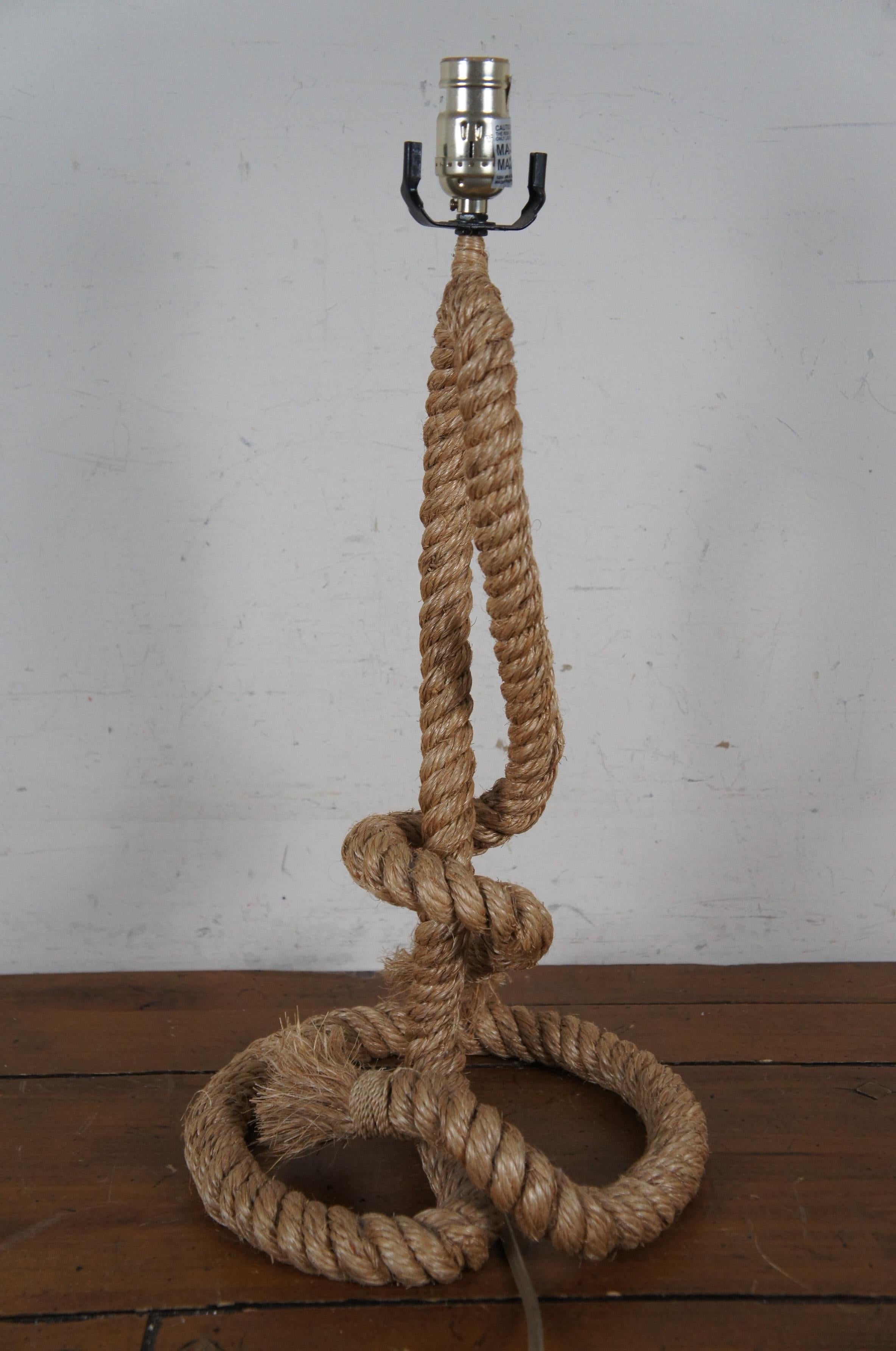 Lampe à poser vintage marine Boho Chic corde torsadée en chanvre 22