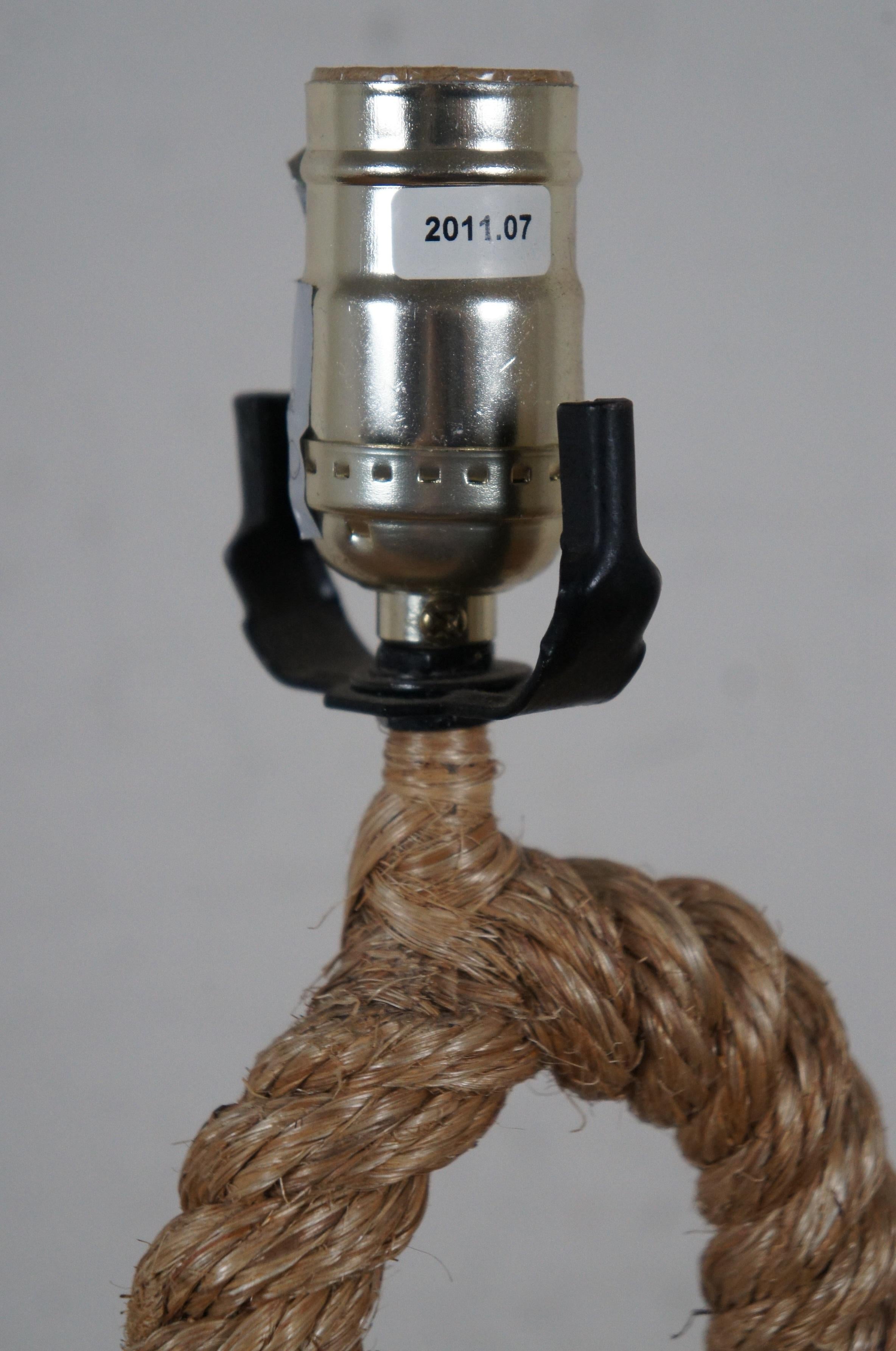 Chanvre Lampe à poser vintage marine Boho Chic corde torsadée en chanvre 22