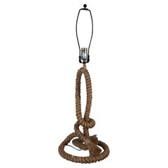 Lampe à poser vintage marine Boho Chic corde torsadée en chanvre 22".