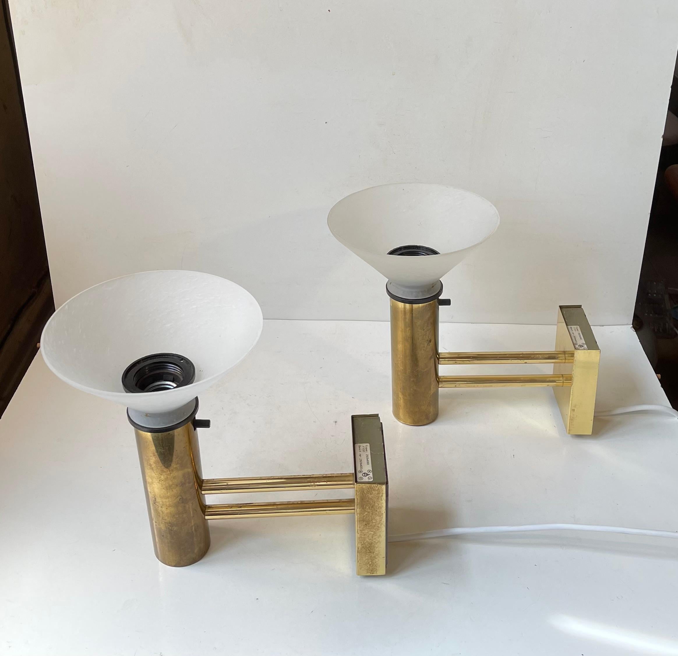 Vintage Nautical Norwegian Navy Brass Wall Sconces, 1970s For Sale 1
