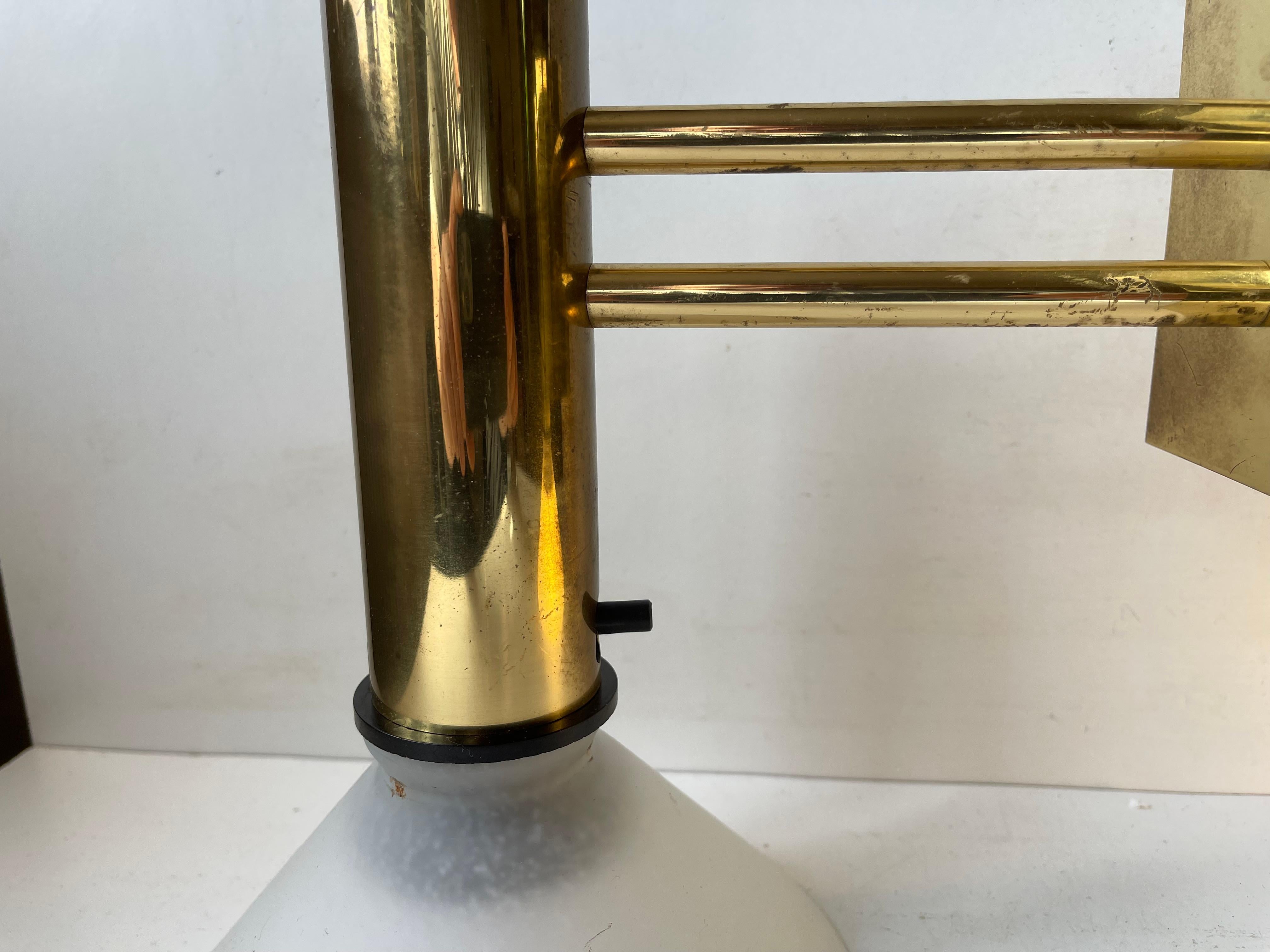 Vintage Nautical Norwegian Navy Brass Wall Sconces, 1970s For Sale 2
