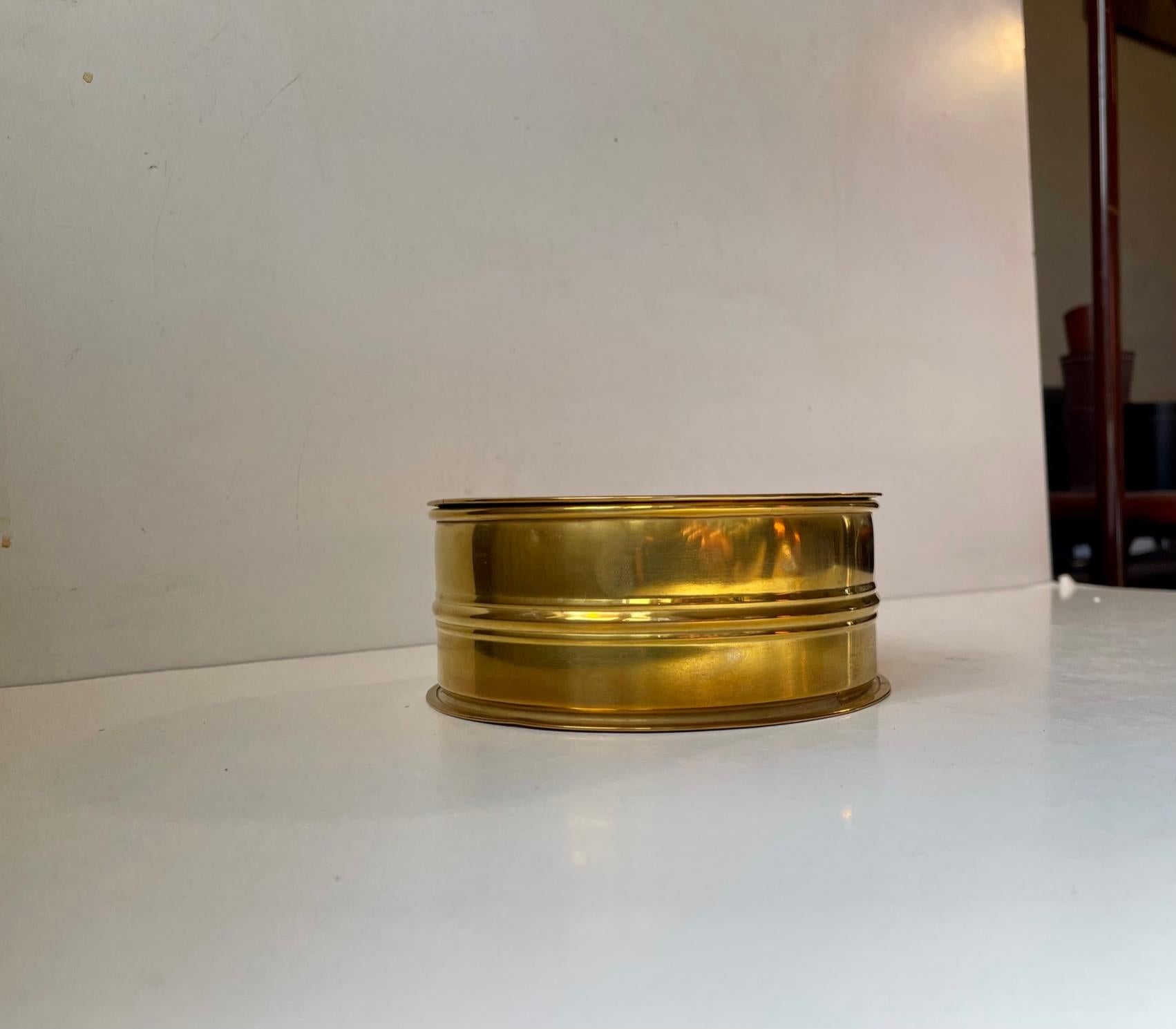 Vintage Nautical Outdoor Ashtray in Brass by Asta Amsterdam 1