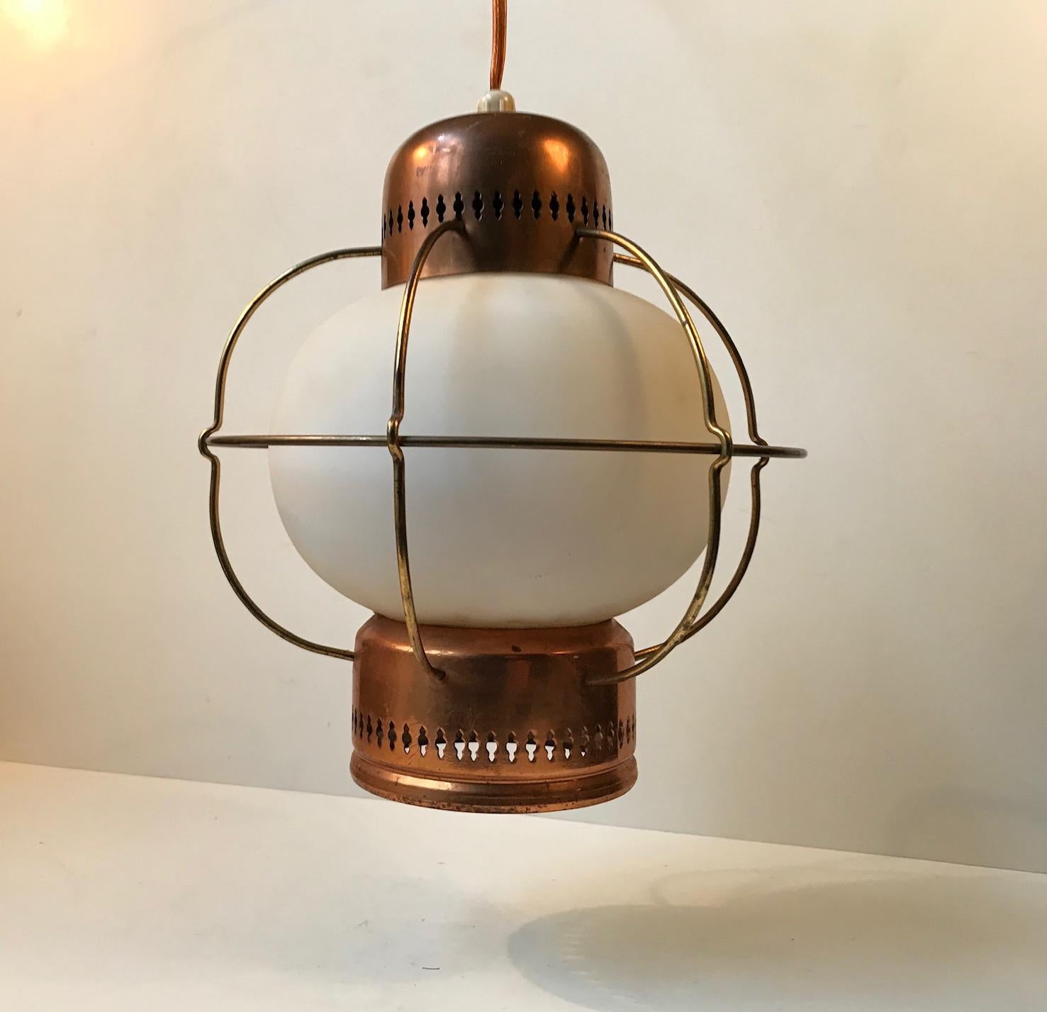 Danish Vintage Nautical Pendant Lamp from Lyfa, 1960s