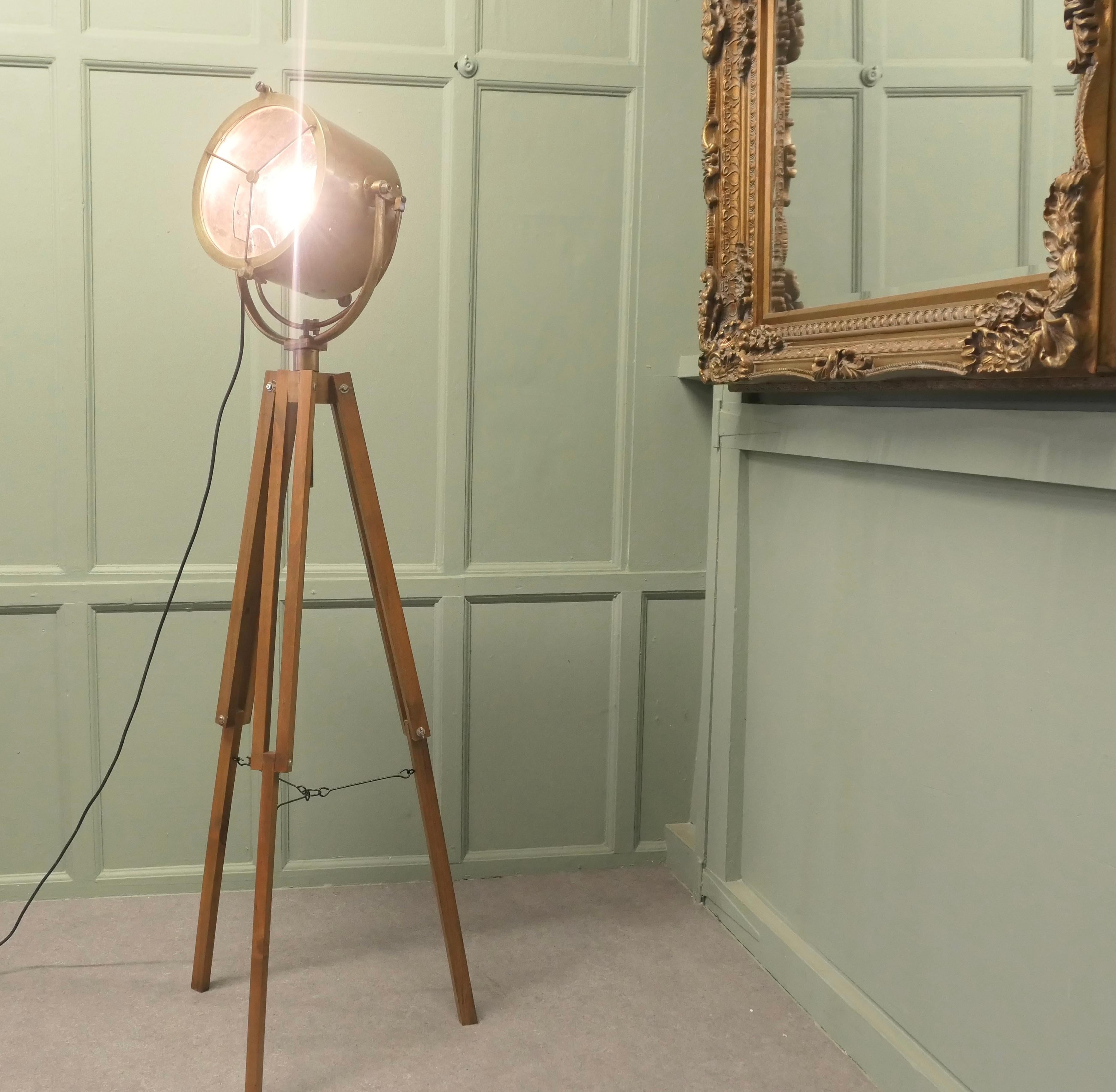 Early 20th Century Vintage Nautical Search Lights or Floor lamp The Lamp is Large For Sale