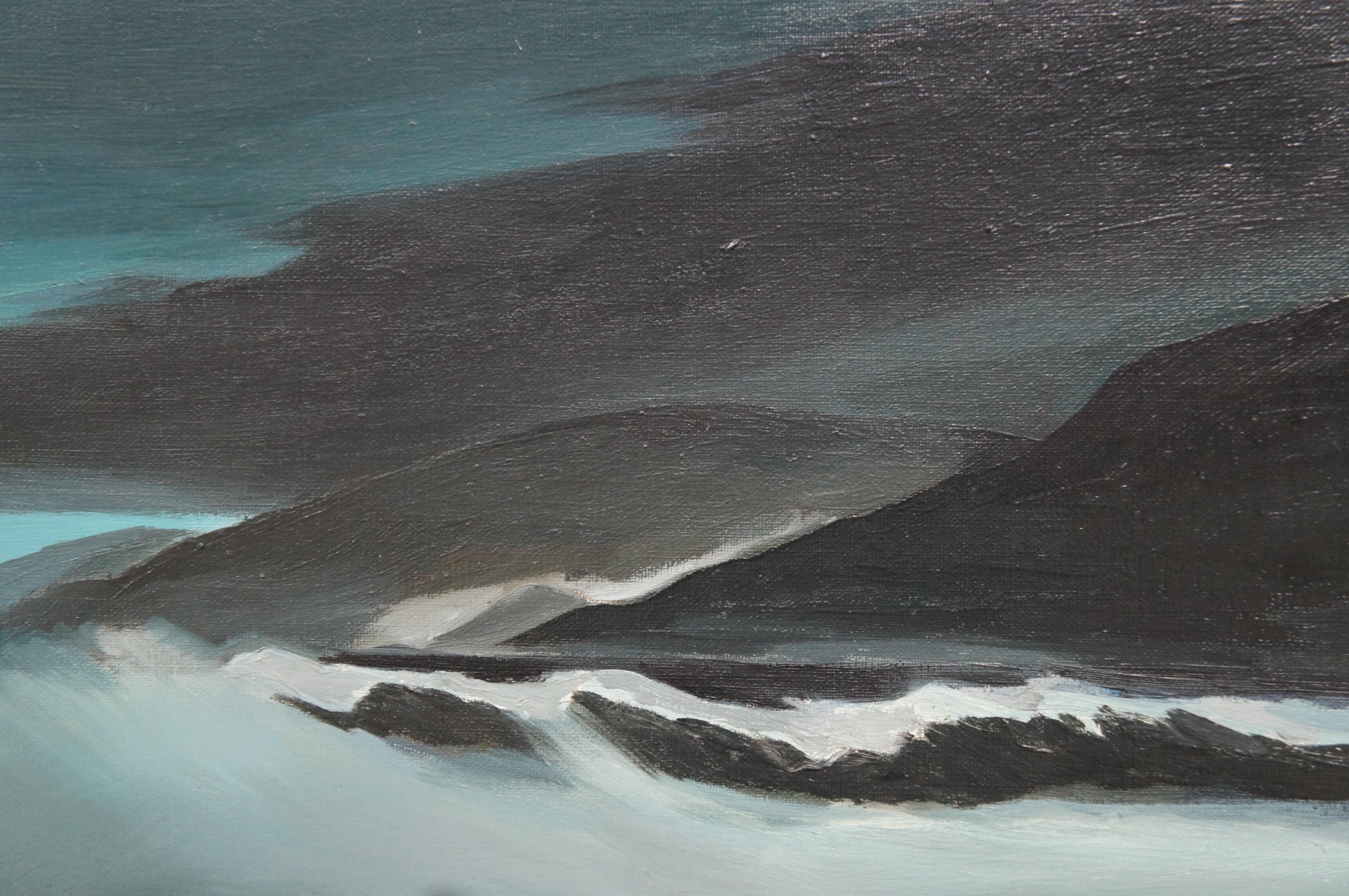 Vintage Nautical Seascape Ocean Waves Crashing Oil Painting Fukazen & Co 4