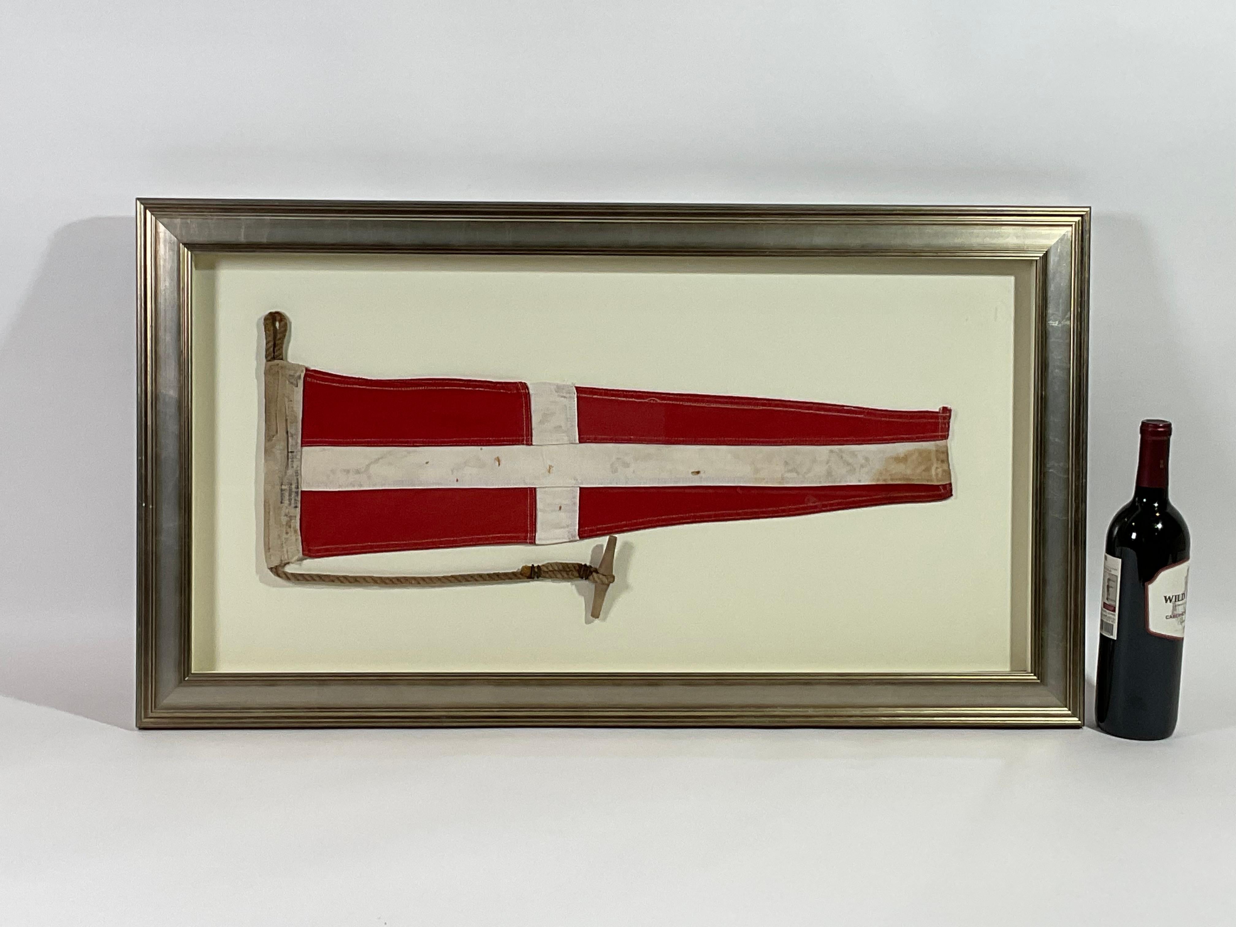 Framed maritime signal flag representing the number 