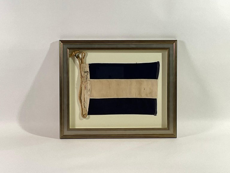 Vintage Nautical Signal Flag in Frame For Sale at 1stDibs