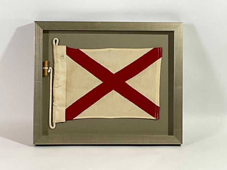 Vintage Nautical Signal Flag in Frame For Sale at 1stDibs