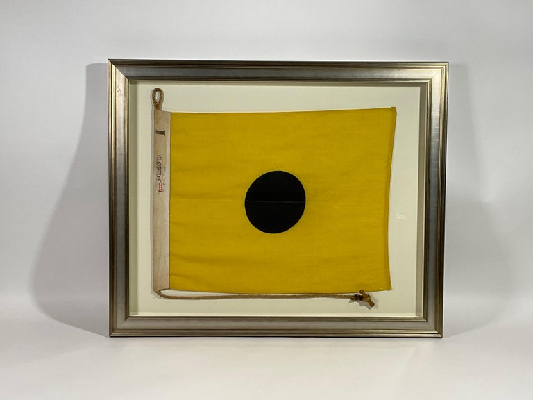 Vintage Nautical Signal Flag in Frame For Sale at 1stDibs