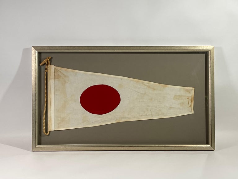 Vintage Nautical Signal Flag in Frame For Sale at 1stDibs